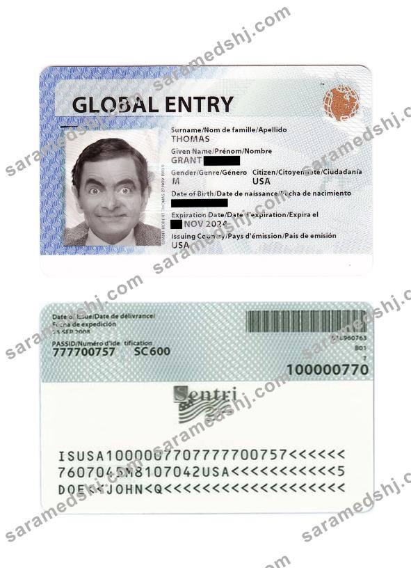 USA Global entry card